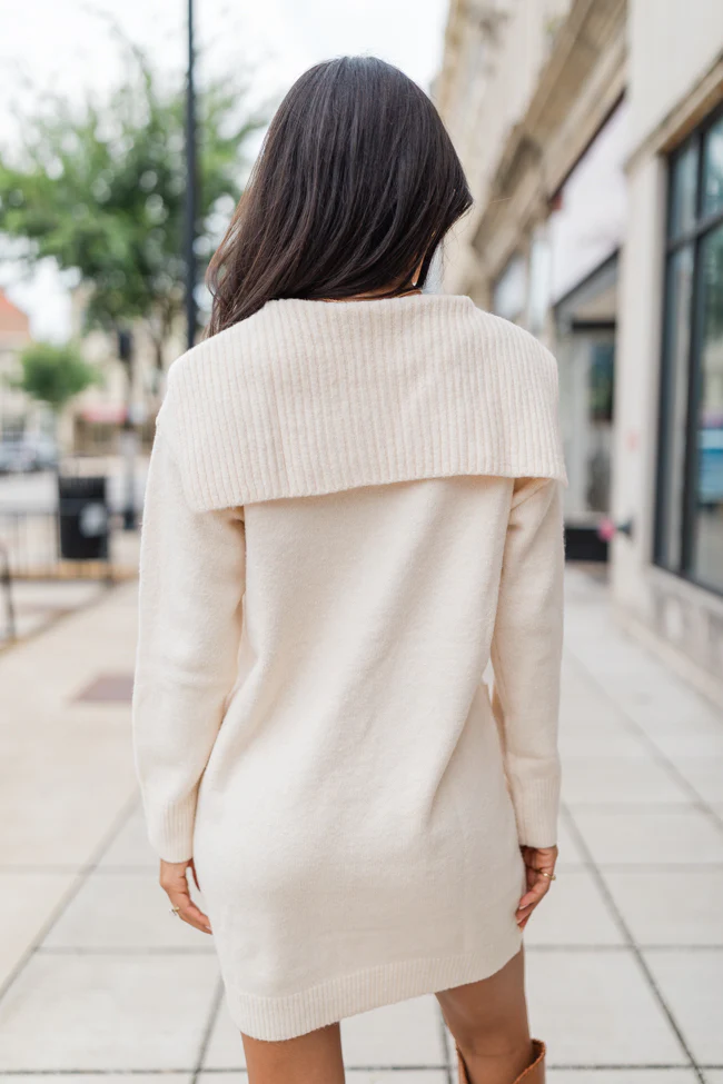 What It Seems Ivory Collared Sweater Dress FINAL SALE - Terpint