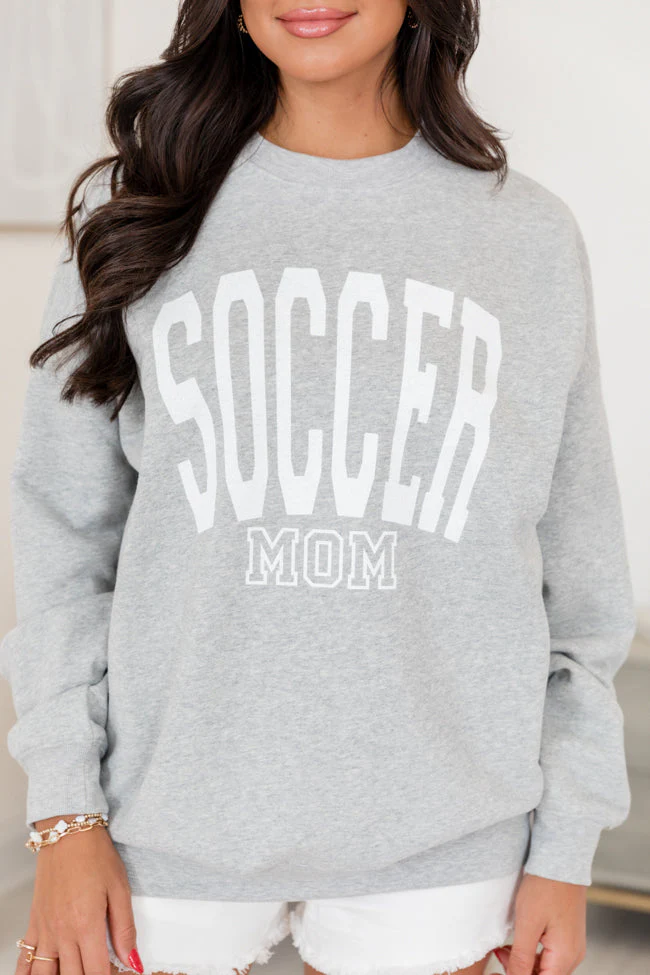 Soccer Mom Block Light Grey Graphic Sweatshirt - Terpint