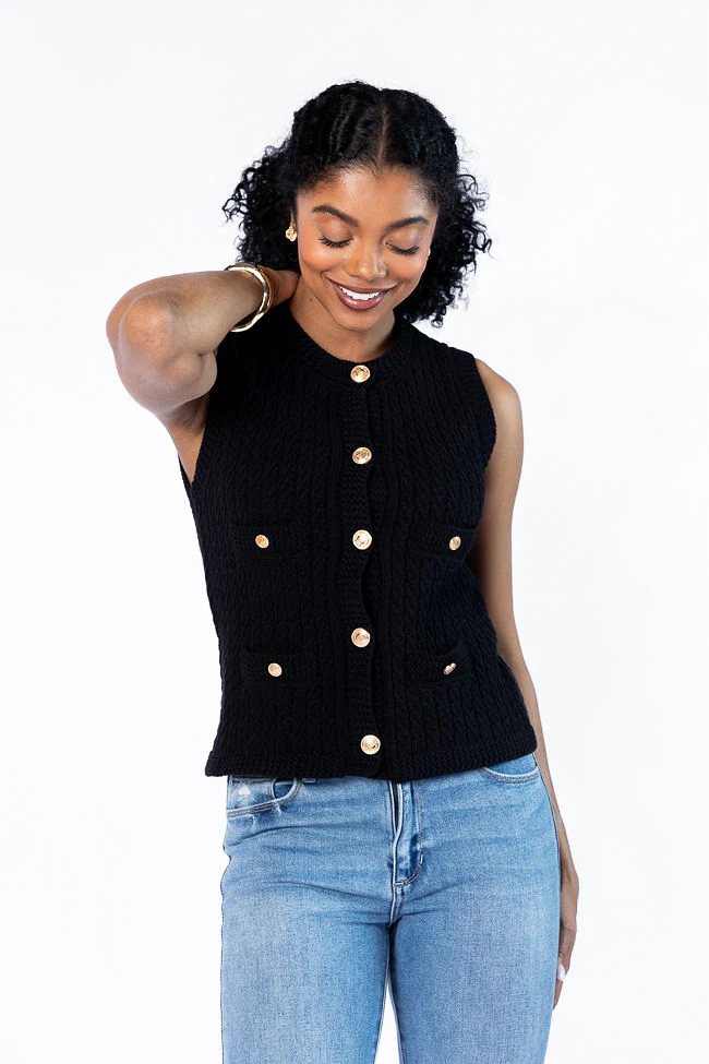 Never Settle Black Sweater Vest FINAL SALE - Terpint