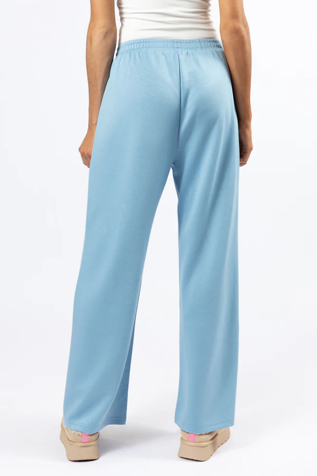 Let's Just Stay Blue Knit Wide Leg Pants FINAL SALE - Terpint