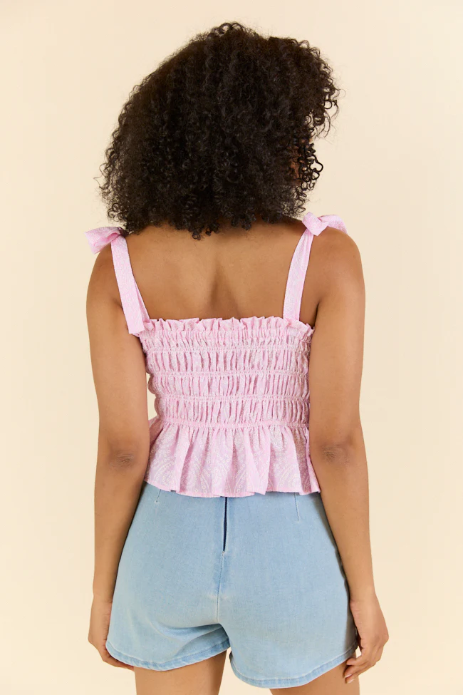 Pink Meadows Floral Cinched Tie Strap Tank FINAL SALE - Terpint