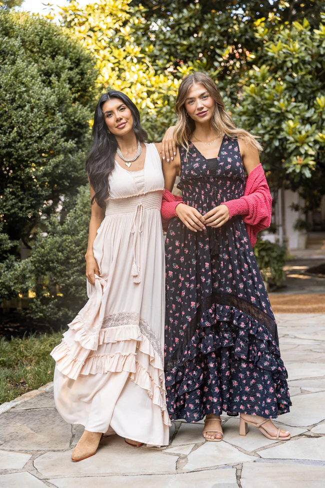 Lucky To Have You Sleeveless Black Floral Maxi Dress - Terpint