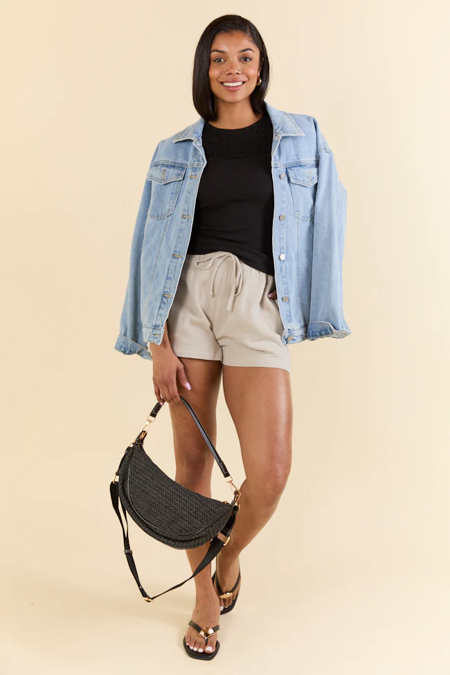 Summer Classic Drawstring Waist Taupe Shorts FINAL SALE - Terpint