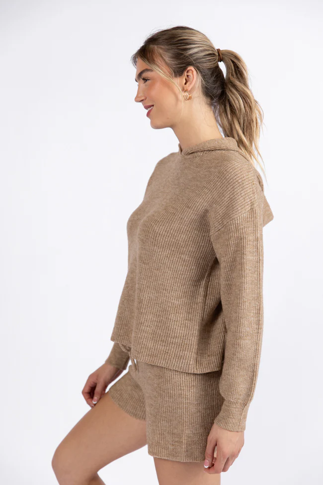 Cloud Chaser Mocha Sweater Knit Hoodie FINAL SALE - Terpint