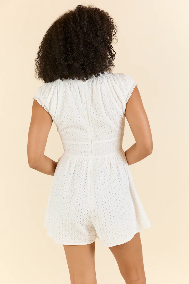 Ever After White Eyelet Romper FINAL SALE - Terpint