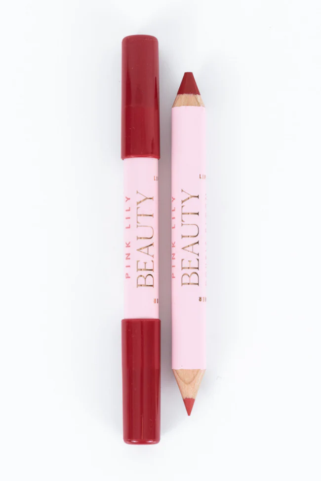Pink Lily Beauty Double Bloom Dual Lipstick and Lip Liner - Drop Red Gorgeous FINAL SALE - Terpint