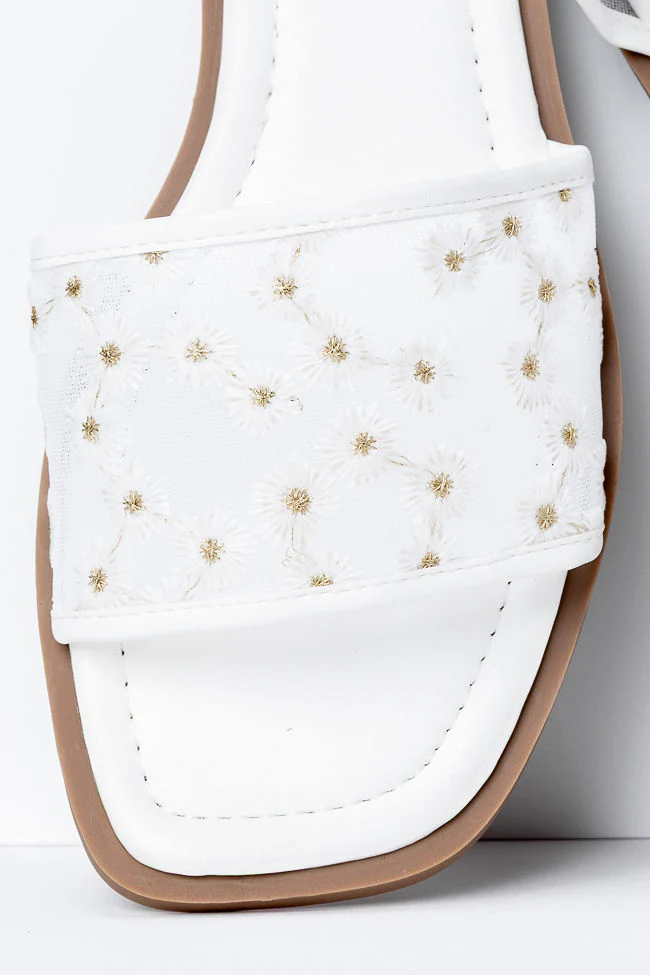 Adeline White Mesh Floral Sandals FINAL SALE - Terpint