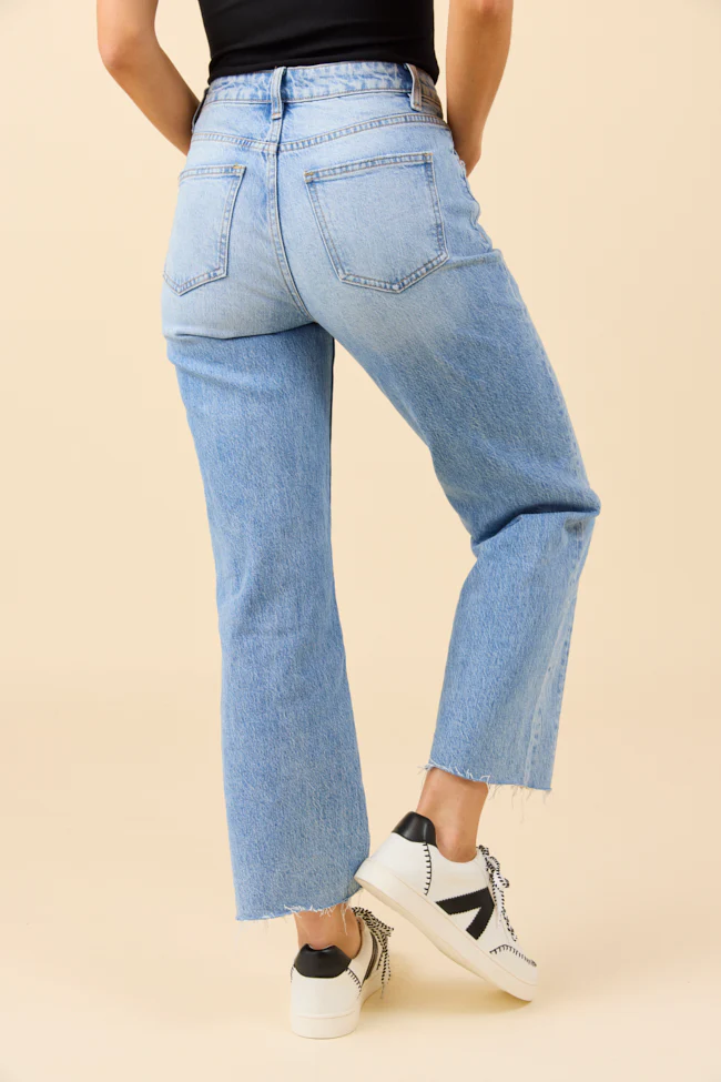 Eliana Medium Wash High Rise Straight Leg Jeans - Terpint