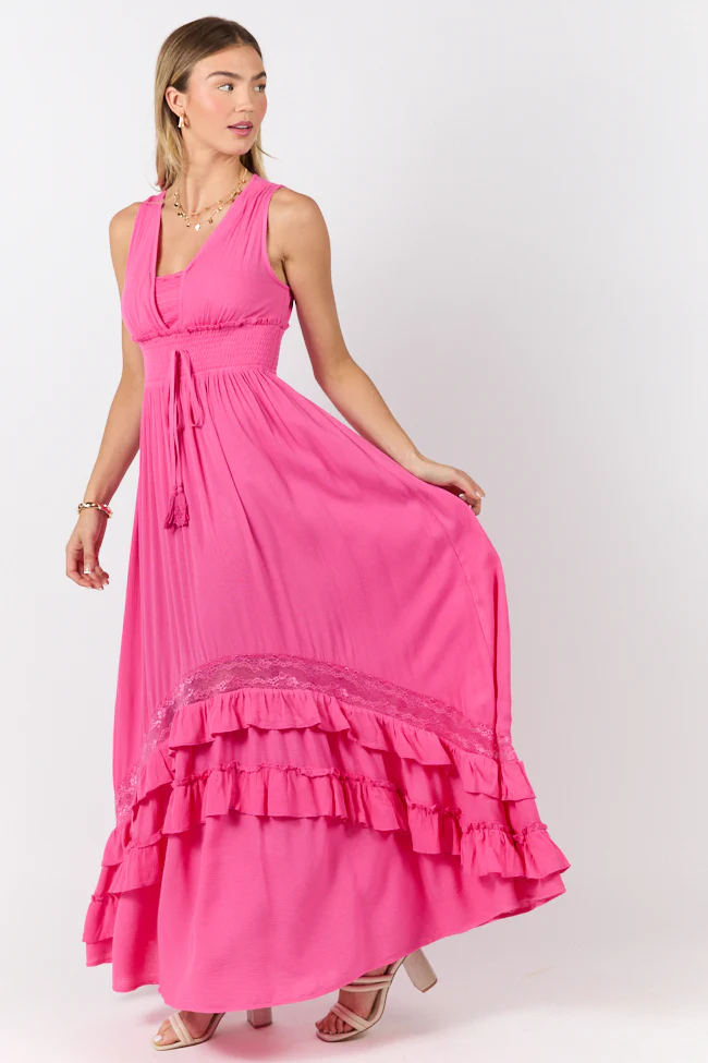Lucky To Have You Pink Sleeveless Maxi Dress DOORBUSTER - Terpint