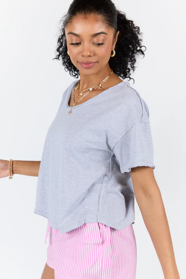 Firm Foundation Grey Scoop Neck Tee DOORBUSTER - Terpint
