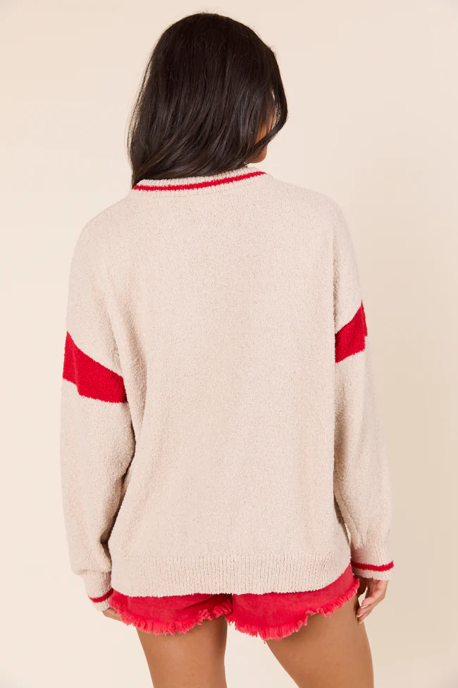 Amber Long Sleeve Taupe Star Sweater - Terpint