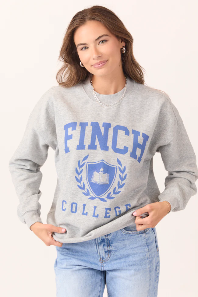 Finch College Light Grey Graphic Sweatshirt - Terpint