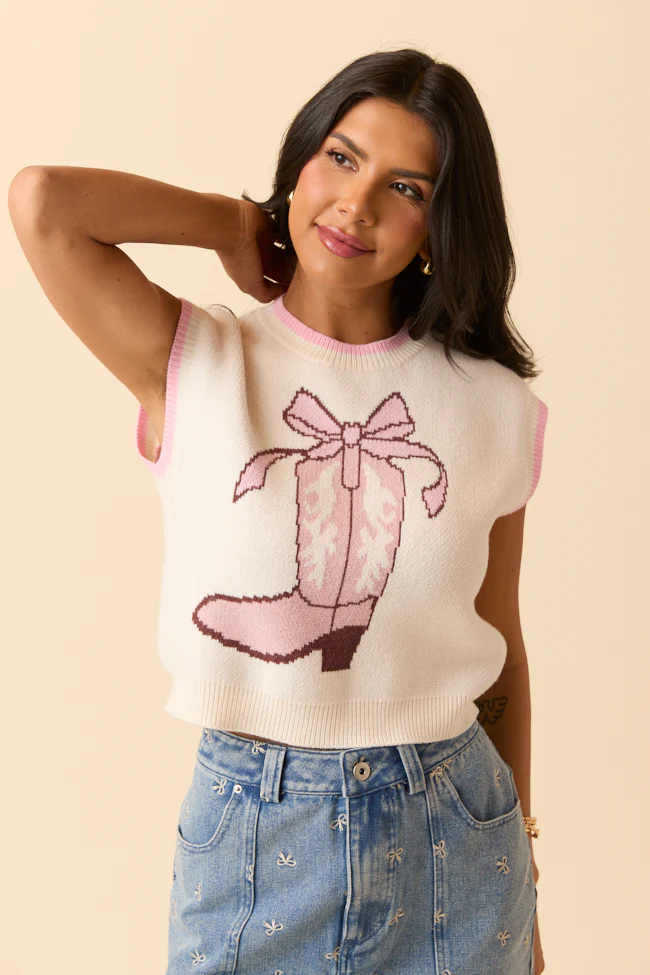 Gayle Bow Boots Sweater Vest - Terpint