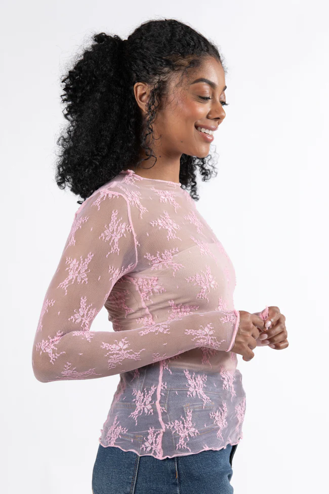 Speak Your Truth Pink Long Sleeve Layering Blouse - Terpint