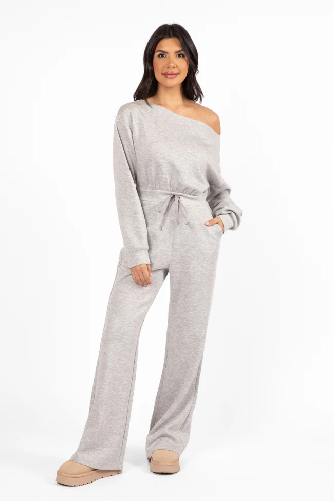 Wear It Out Heather Grey Boat Neck Jumpsuit FINAL SALE - Terpint