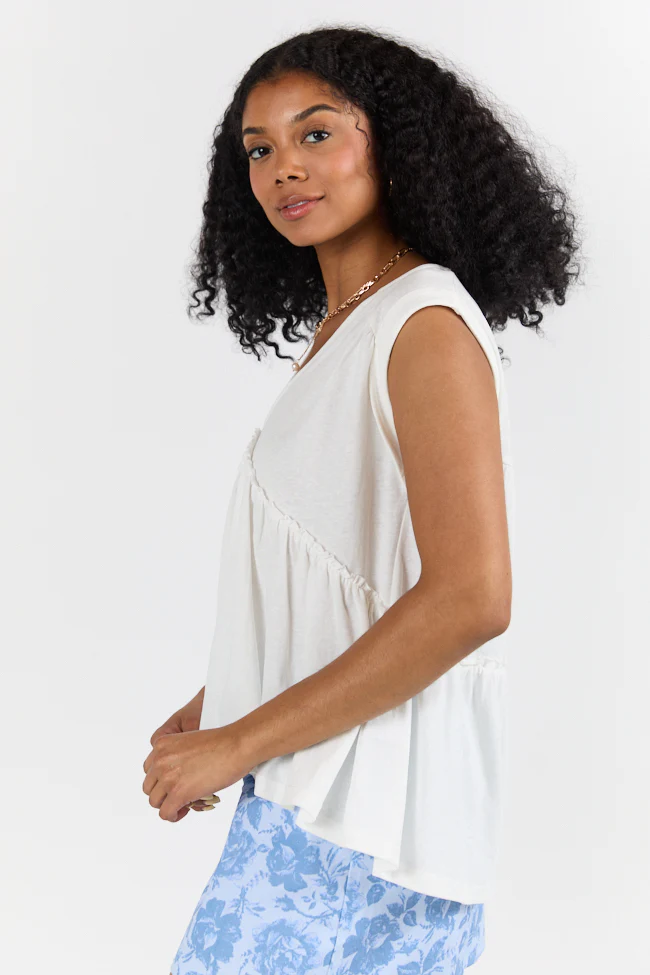 Treasured Times White Oversized Knit Top DOORBUSTER - Terpint