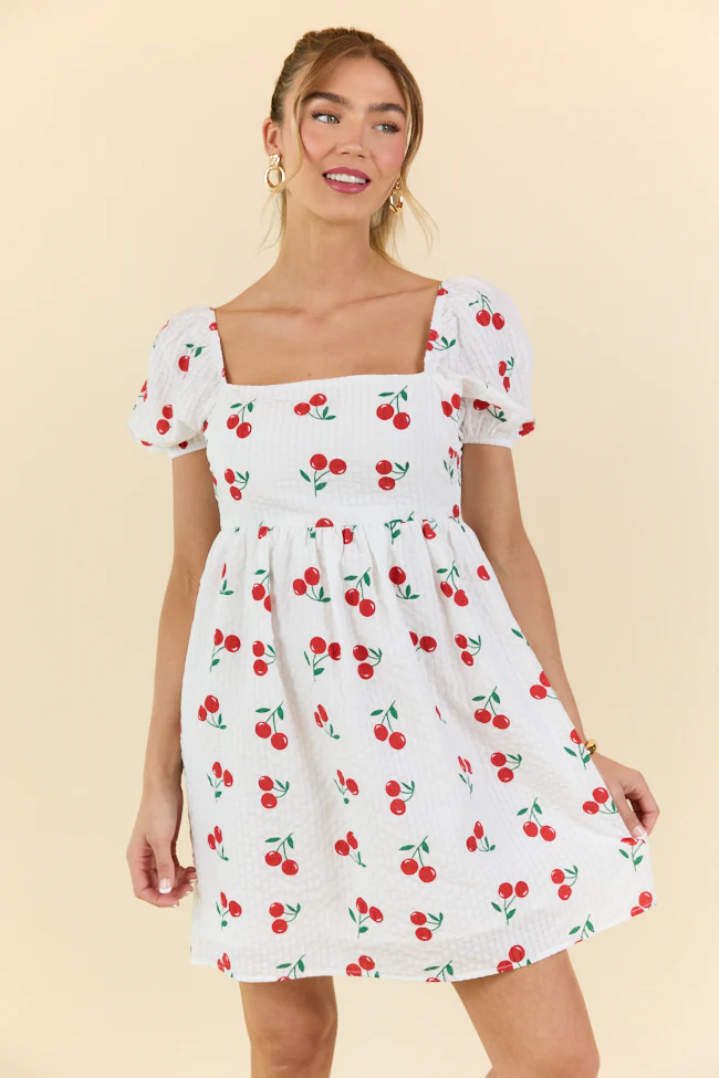 One Day At A Time Cherry Print Mini Dress FINAL SALE - Terpint