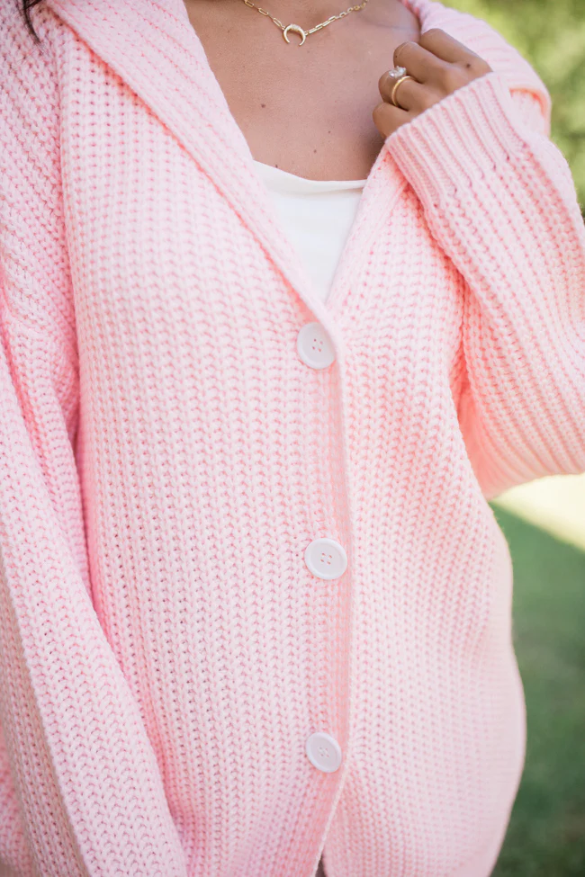 All In Theory Pink Oversized Cardigan - Terpint