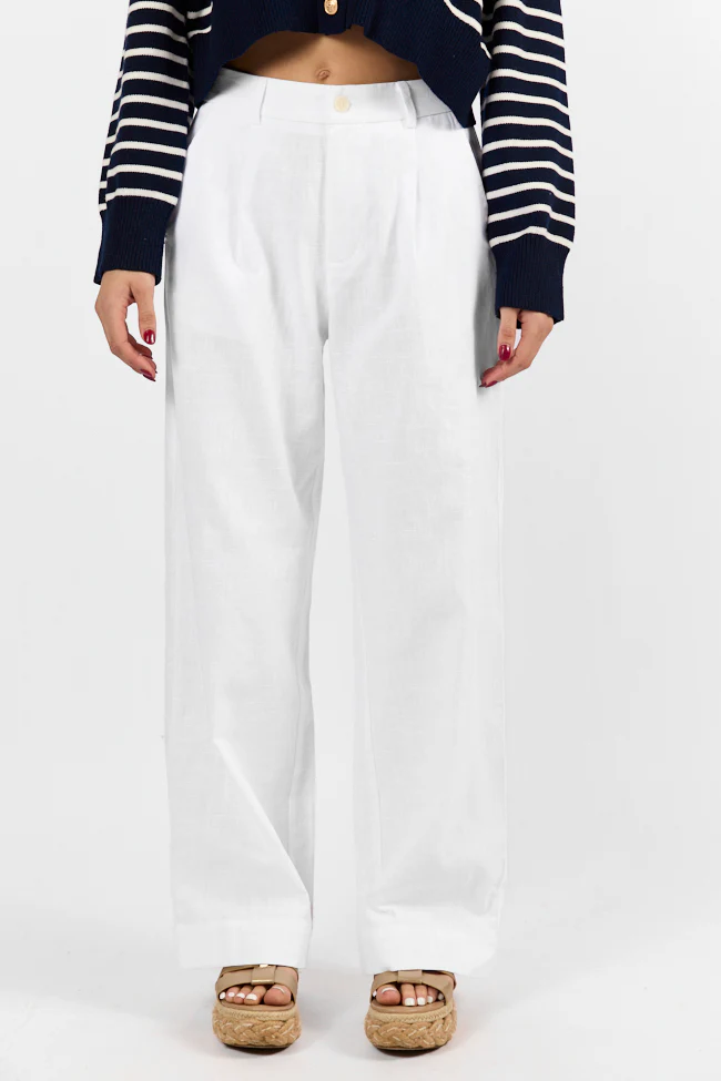 Day Off Ivory Linen Blend Pants FINAL SALE - Terpint