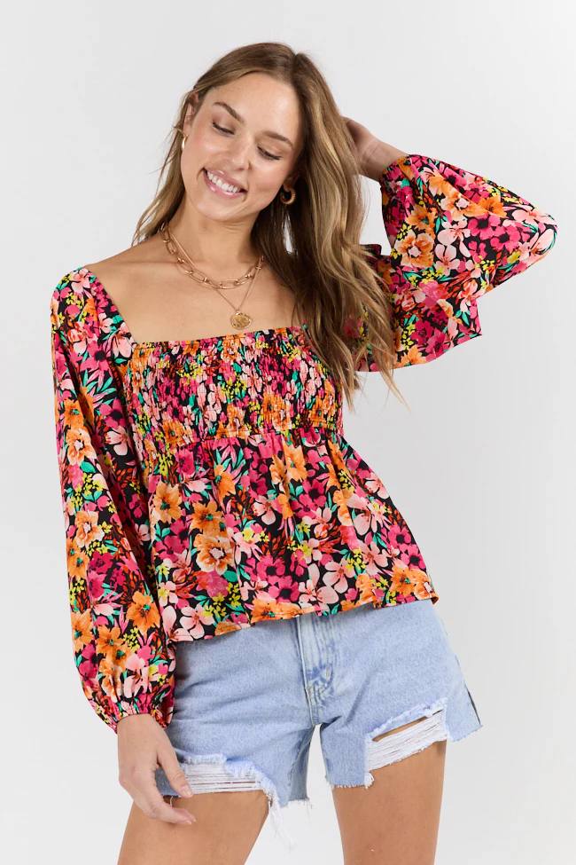 Darling Days Black Floral Top FINAL SALE - Terpint