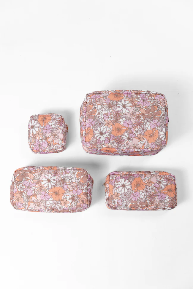 Retro Floral Travel Pouch Set FINAL SALE - Terpint