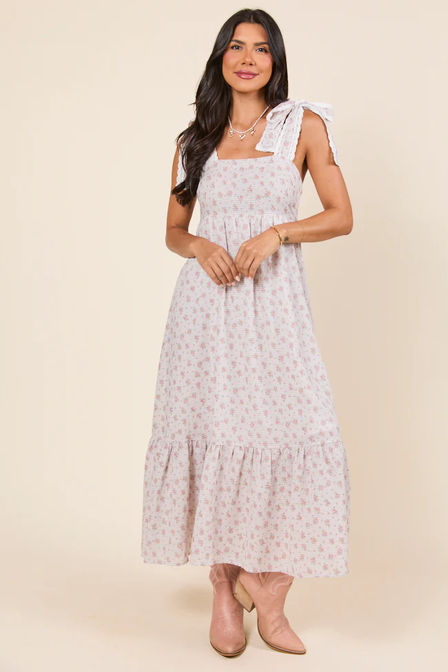 Joann Gingham Floral Maxi Dress - Terpint