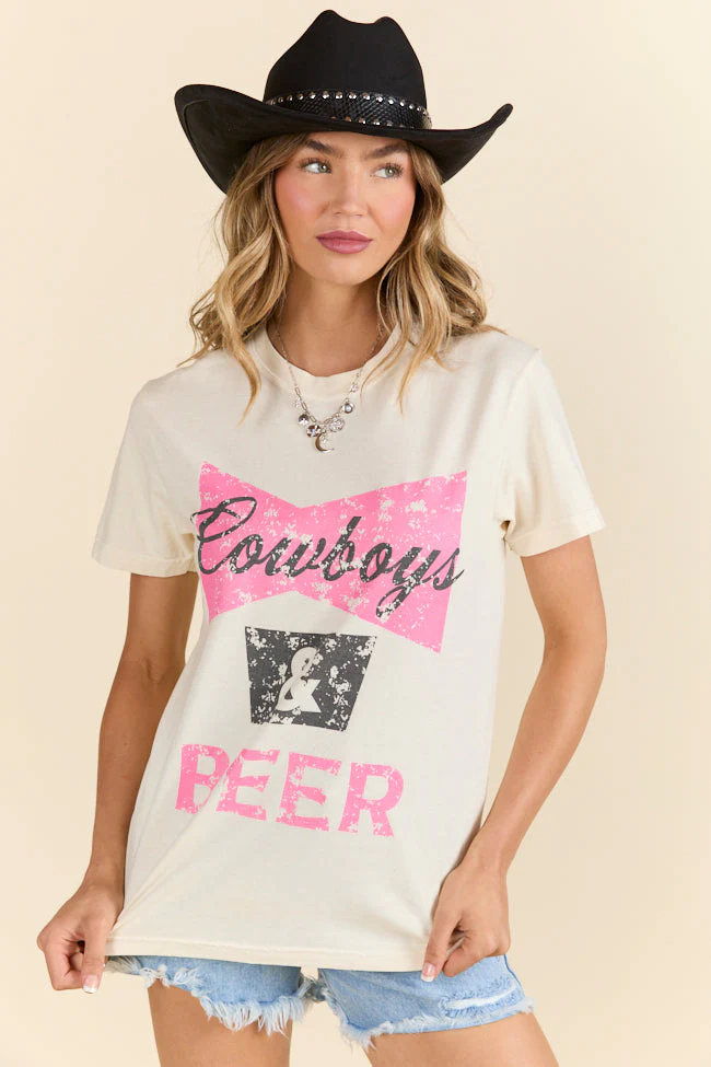 Cowboys & Beer Ivory Graphic Tee - Terpint
