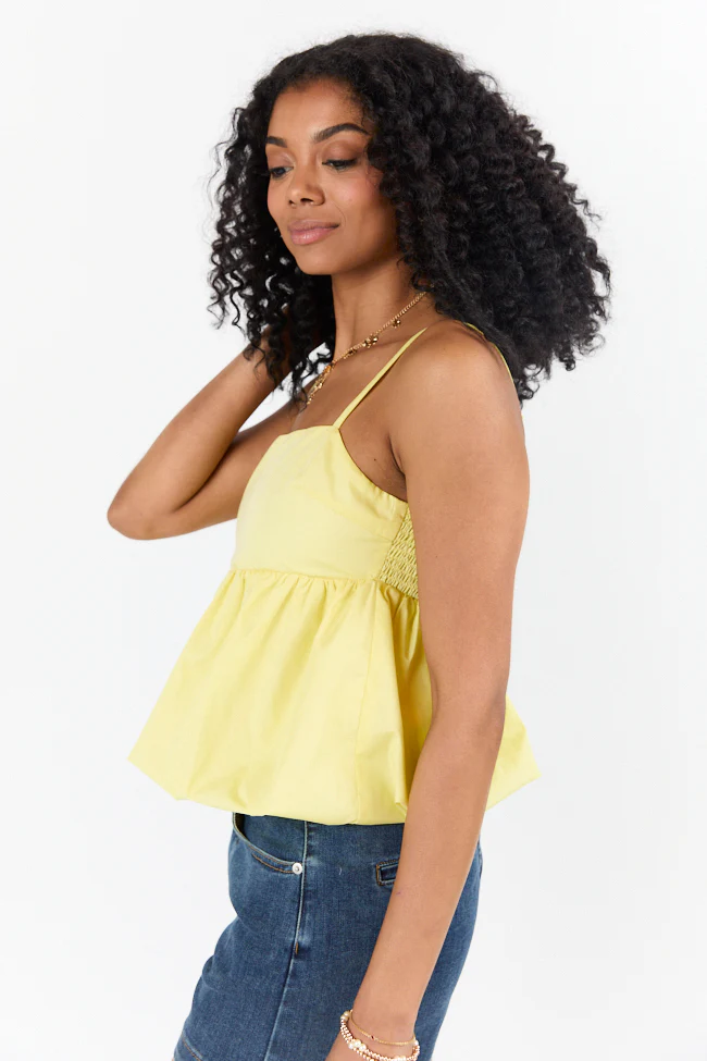 Pinky Promise Yellow Bubble Hem Tank - Terpint
