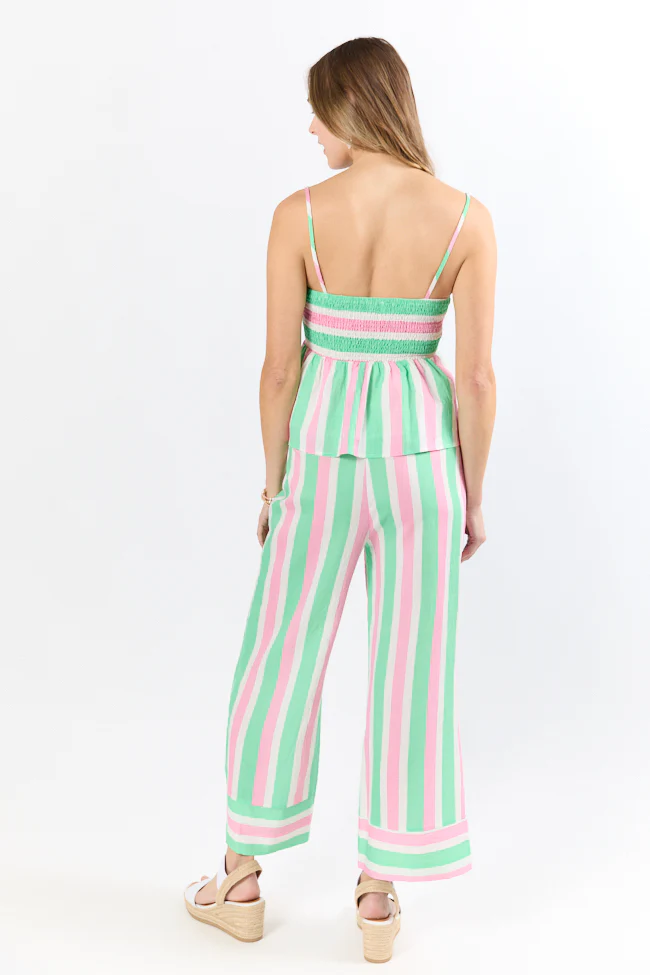 Boardwalk Prep Pink and Green Striped Two Piece Set - Terpint