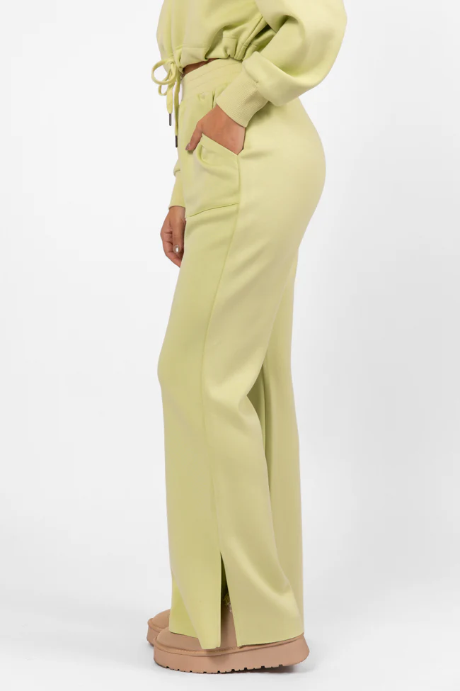 Only One Lime Wide Leg Pull On Pants FINAL SALE - Terpint