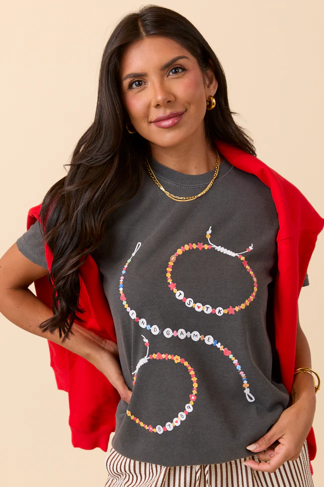 Friendship Bracelets Dark Grey Graphic Tee - Terpint