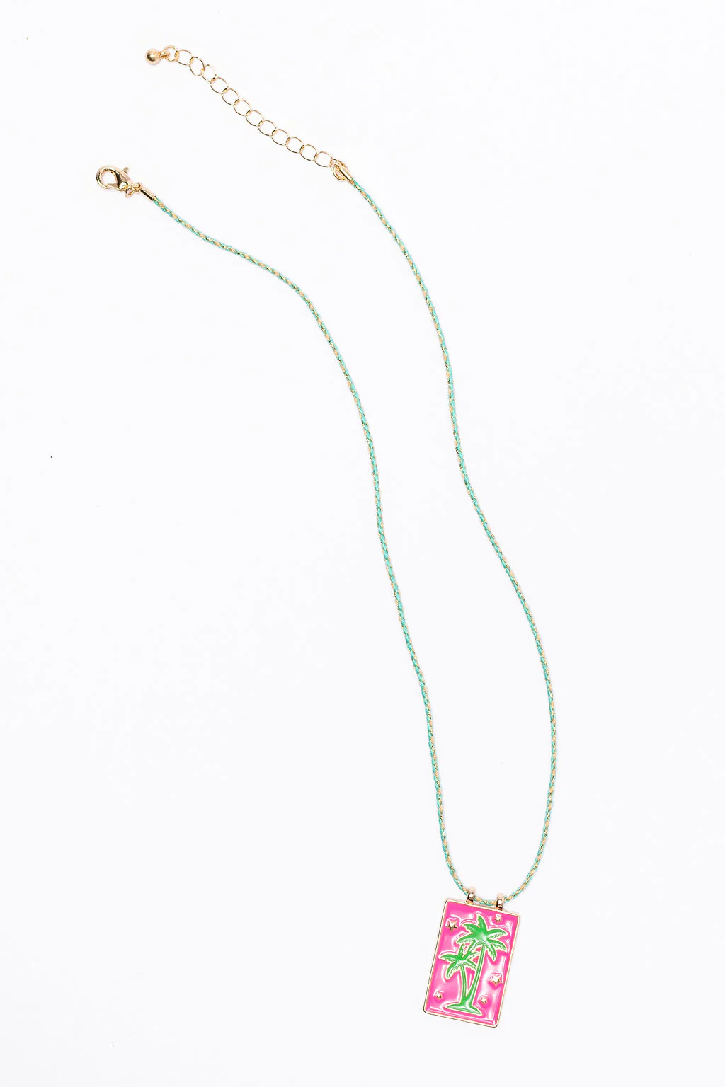 Pink Palm Tree Tag Necklace FINAL SALE - Terpint