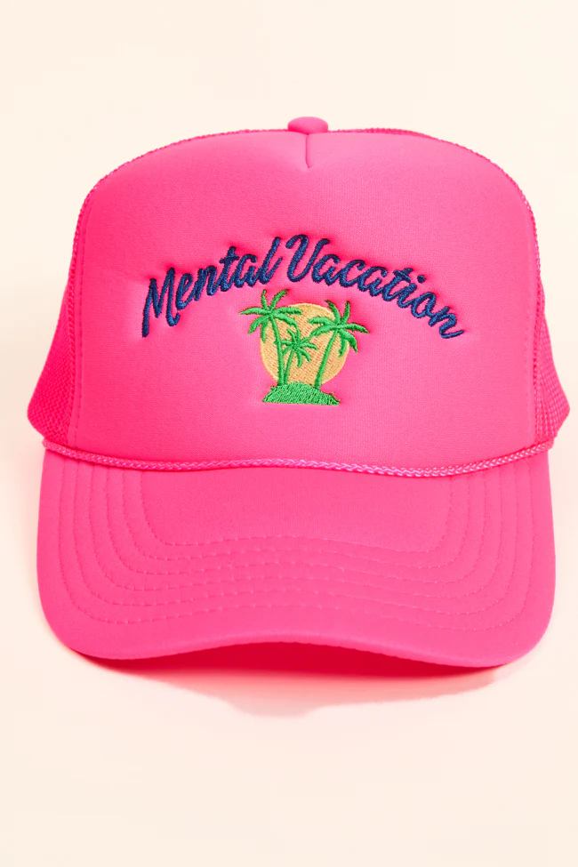 Mental Vacation Pink Trucker Hat - Terpint