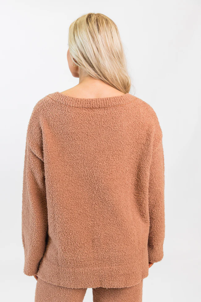 Dawn Teddy Fuzzy V-Neck Sweater FINAL SALE - Terpint