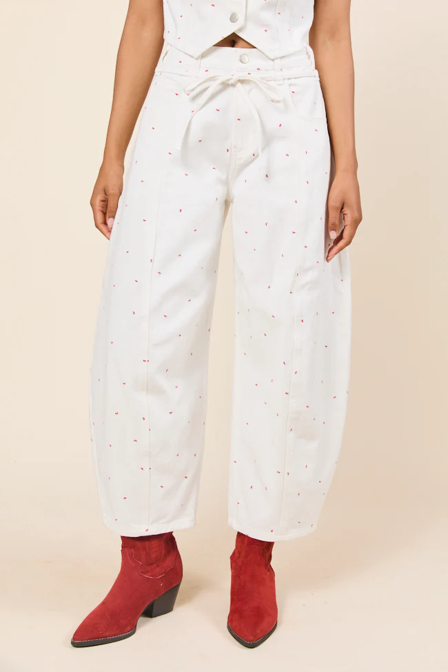 Eileen Bow Printed Barrel Jeans - Terpint