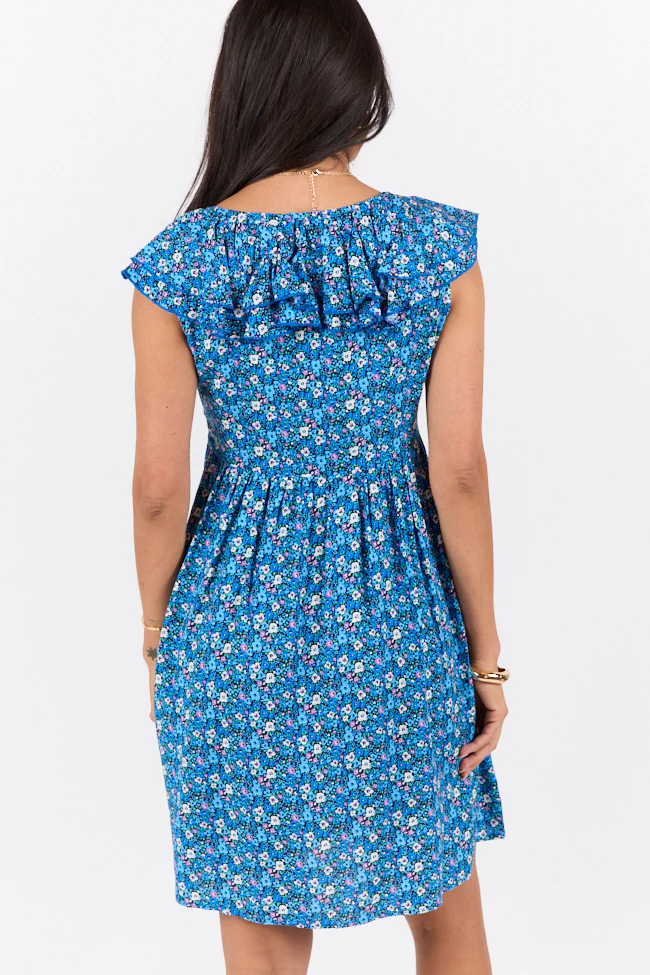 Blooming Blues Floral Mini Dress SALE - Terpint