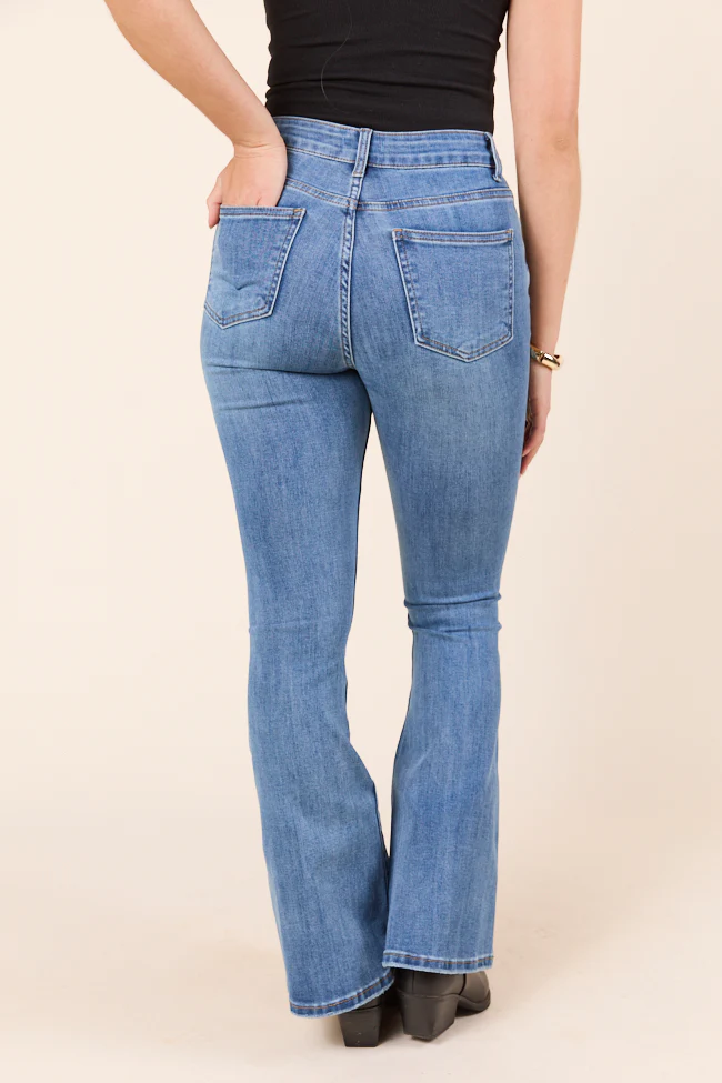 My Favorite Medium Wash Flare Leg Jeans - Terpint