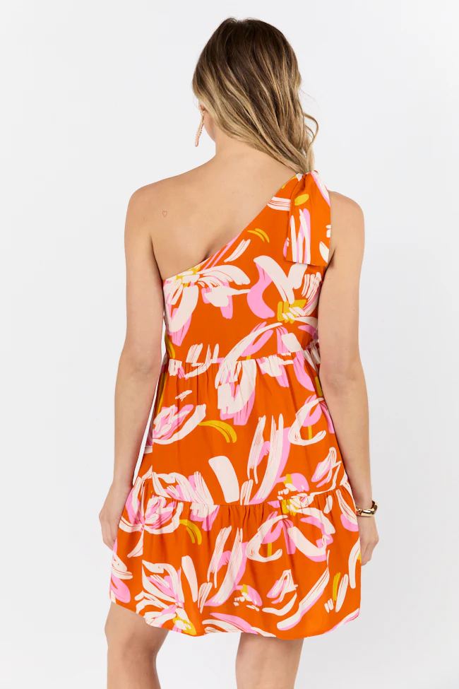Walking On Sunshine Floral Printed One Shoulder Dress FINAL SALE - Terpint