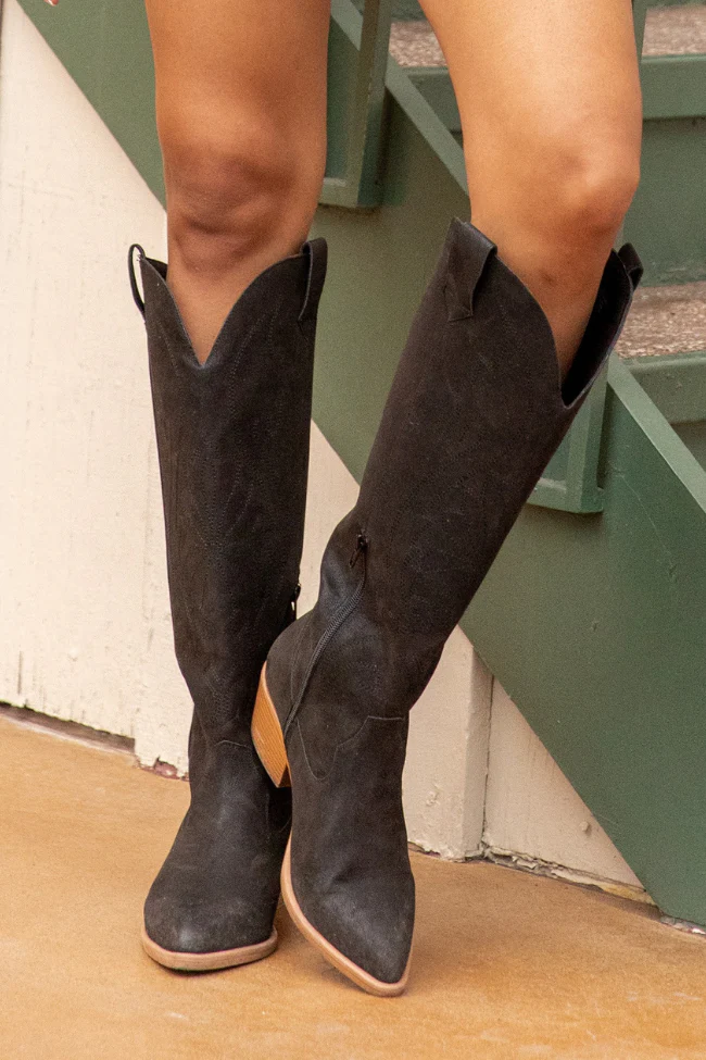 Shania Black Cowboy Boots - Terpint