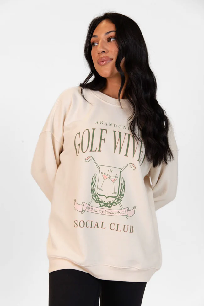 Golf Wives Cream Graphic Sweatshirt - Terpint