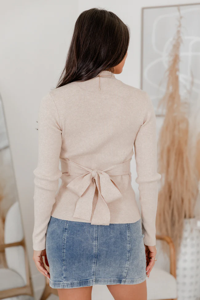I Remember Everything Beige Tie Back Top FINAL SALE - Terpint