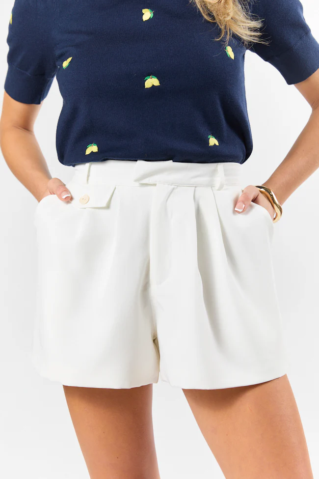 Fresh Path Ivory Tailored Shorts FINAL SALE - Terpint