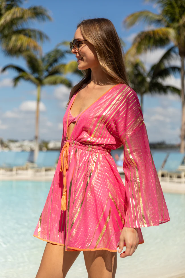 What Dreams Are Made Of Pink Gold Foil Detail Cover Up FINAL SALE - Terpint