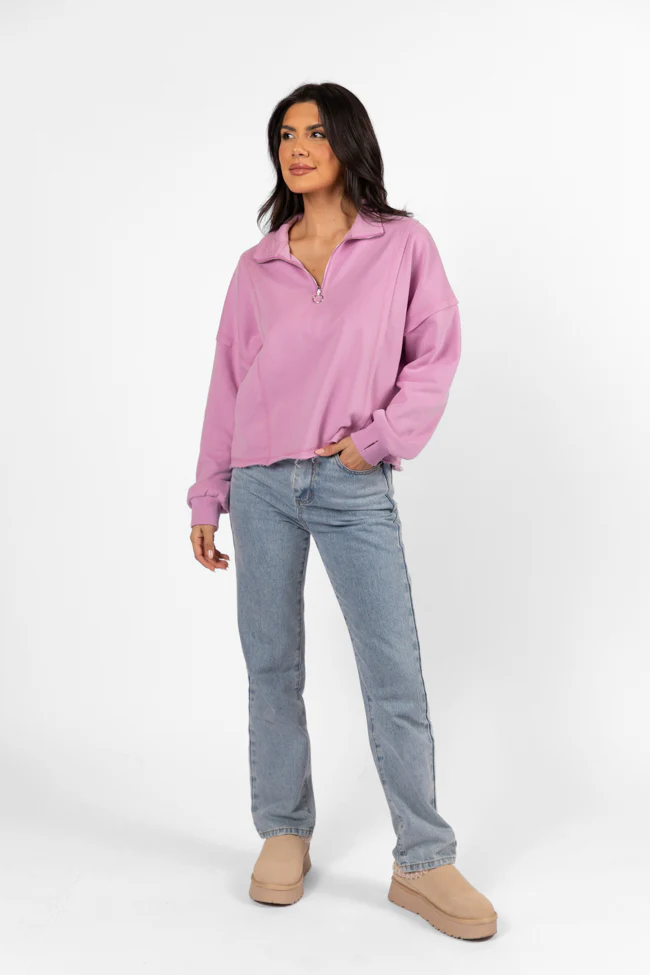 Chill Factor Purple Quarter Zip Pullover Sweatshirt FINAL SALE - Terpint