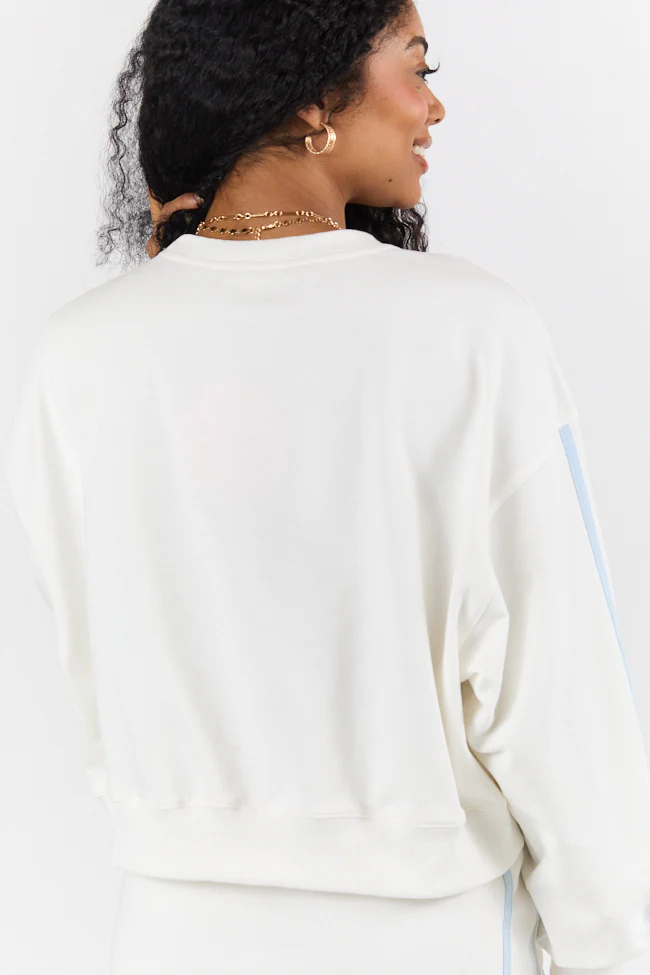 Close Ties White Bow Sleeve Sweatshirt FINAL SALE - Terpint