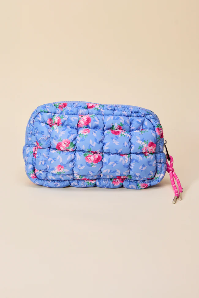 Haylie Blue Floral Quilted Mini Bag - Terpint