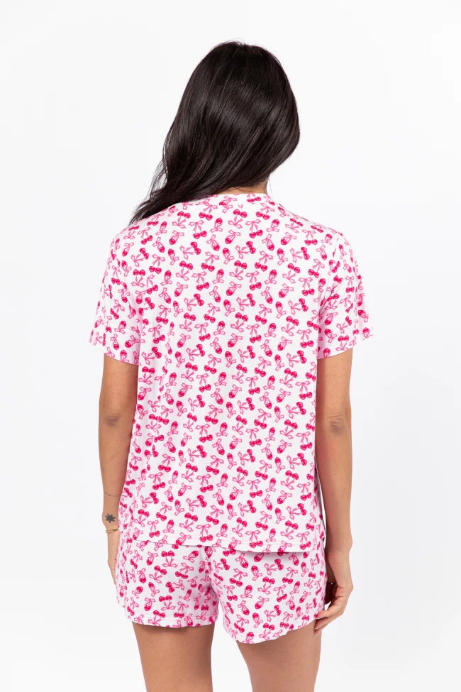 Over the Moon Cherry Hearts Pajama Top FINAL SALE - Terpint