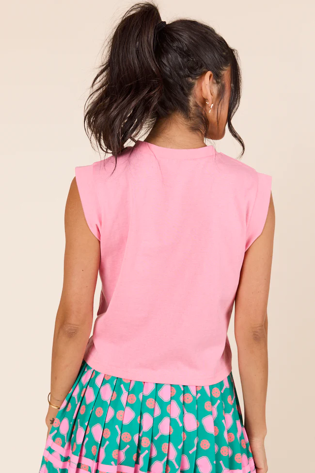 Lilly Pink Sleeveless Knit Top - Terpint