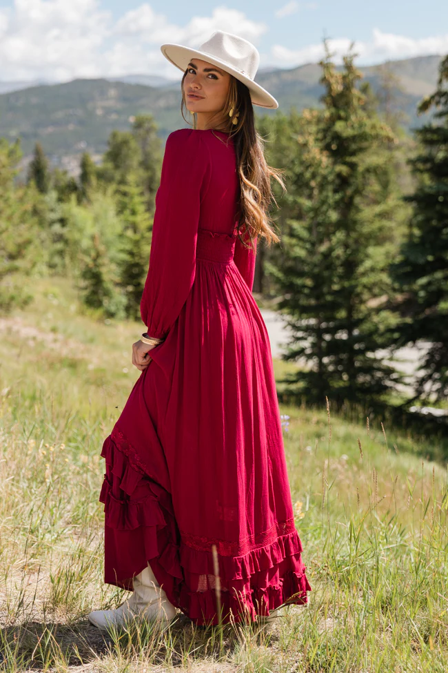 Lucky to Have You Wine Maxi Dress SALE - Terpint