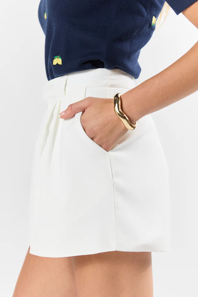 Fresh Path Ivory Tailored Shorts FINAL SALE - Terpint